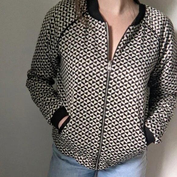 Scotch & Soda Black Tan Reversible Quilted Bomber Jacket - Picture 1 of 9